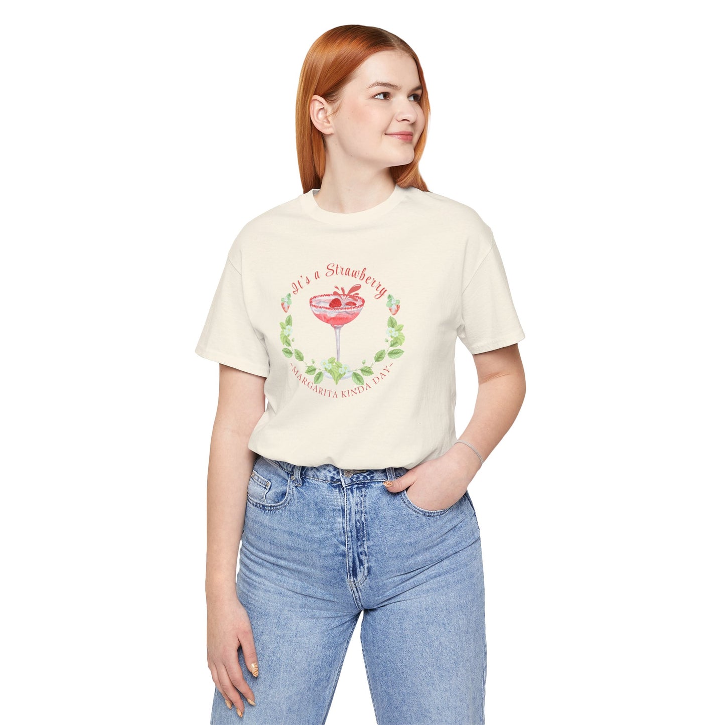 Printed T-Shirt - 'Strawberry Margarita Kinda Day' - In Style Chics Boutique Cute Graphic Ts 