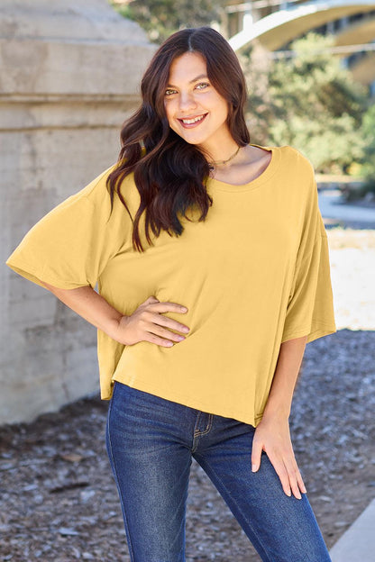 Basic Bae Bamboo Full Size Round Neck Drop Shoulder T-Shirt - More Colors! - In Style Chics Boutique LLC