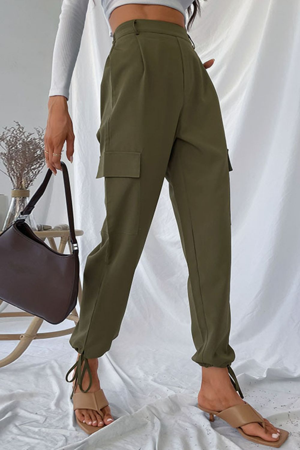 Drawstring Ankle Cargo Pants - In Style Chics Boutique LLC