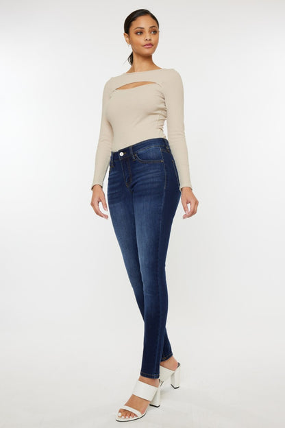 Kancan Mid Rise Gradient Skinny Jeans - In Style Chics Boutique LLC