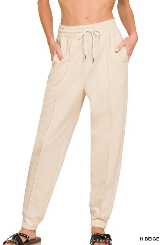 Drawstring Scuba Sweatpants with Pockets at In Style Chics Boutique 