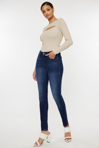 Kancan Mid Rise Gradient Skinny Jeans - In Style Chics Boutique LLC