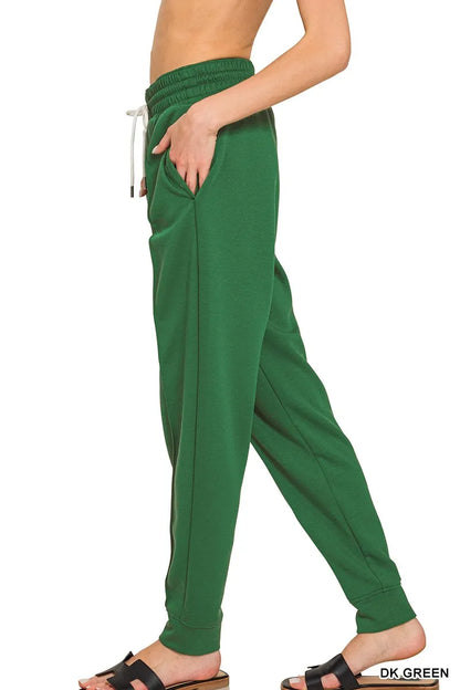 Drawstring Scuba Sweatpants with Pockets at In Style Chics Boutique 