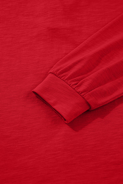 Casual Button V Neck Long Sleeve T-Shirt