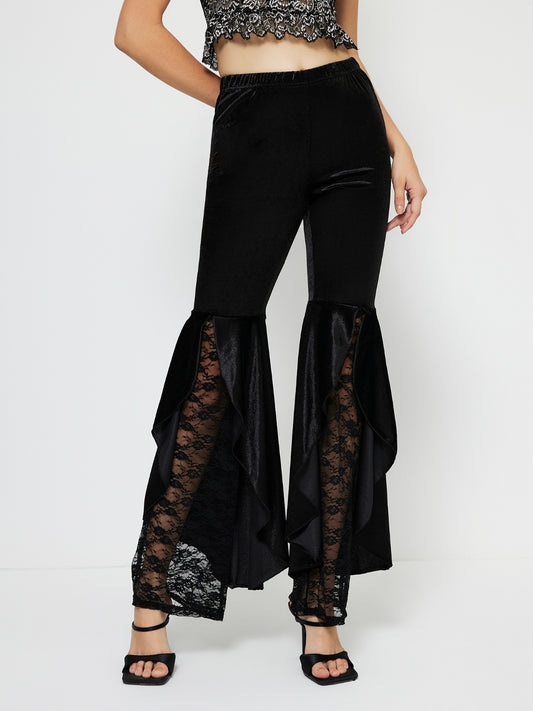 High Waist Lace Flare Pants - In Style Chics Boutique LLC