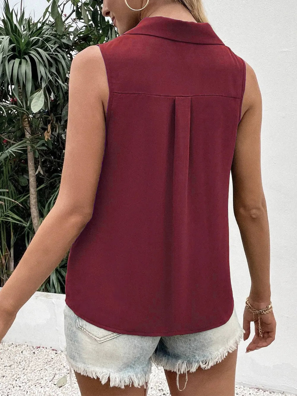 Tank Top, Johnny Collar Button Down - In Style Chics Boutique 
