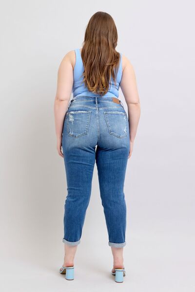 Women's Button Fly Distressed Jeans with Pockets - In Style Chics Boutique Women's Juniors Plus Size Online Clothing 