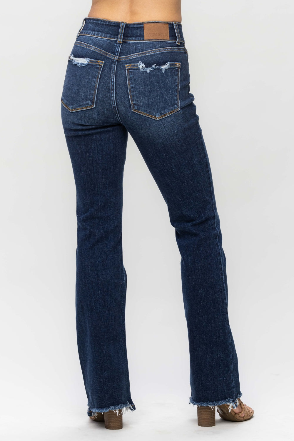 Judy Blue Full Size Frayed Hem Bootcut Jeans - In Style Chics Boutique LLC