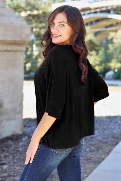 Basic Bae Bamboo Full Size Round Neck Drop Shoulder T-Shirt - More Colors! - In Style Chics Boutique LLC