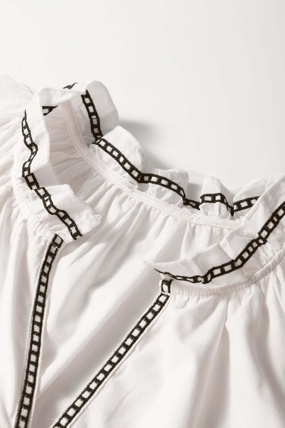White Floral Embroidered Short Sleeve V Neck Blouse - Cute Clothes Online - In Style Chics Boutique Women's Juniors Apparel 