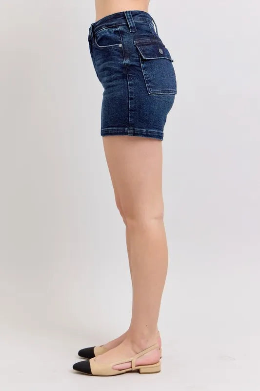 Judy Blue High Waist Back Flap Pocket Denim Shorts - In Style Chics Boutique Women's Juniors Apparel Online