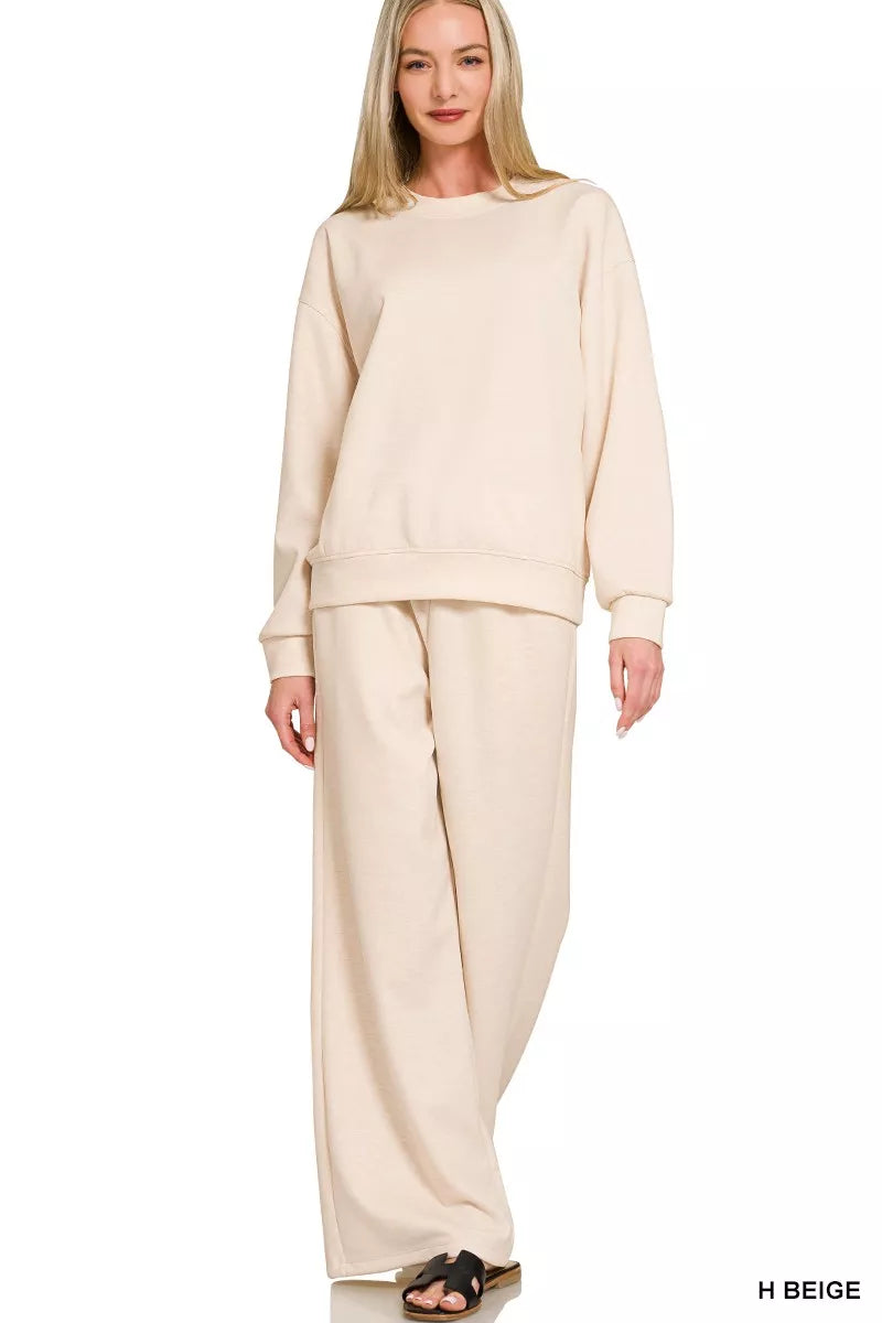 Scuba Crewneck Pullover and Pants Set at In Style Chics Boutique 