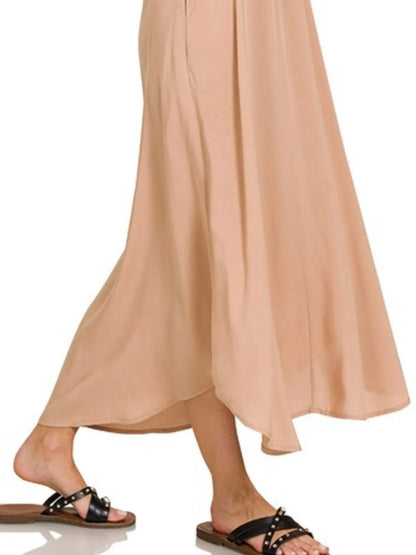 Cami Dress With Flowy Pockets Woven Arc Hem - In Style Chics Boutique Women's Clothes Juniors Clothes 