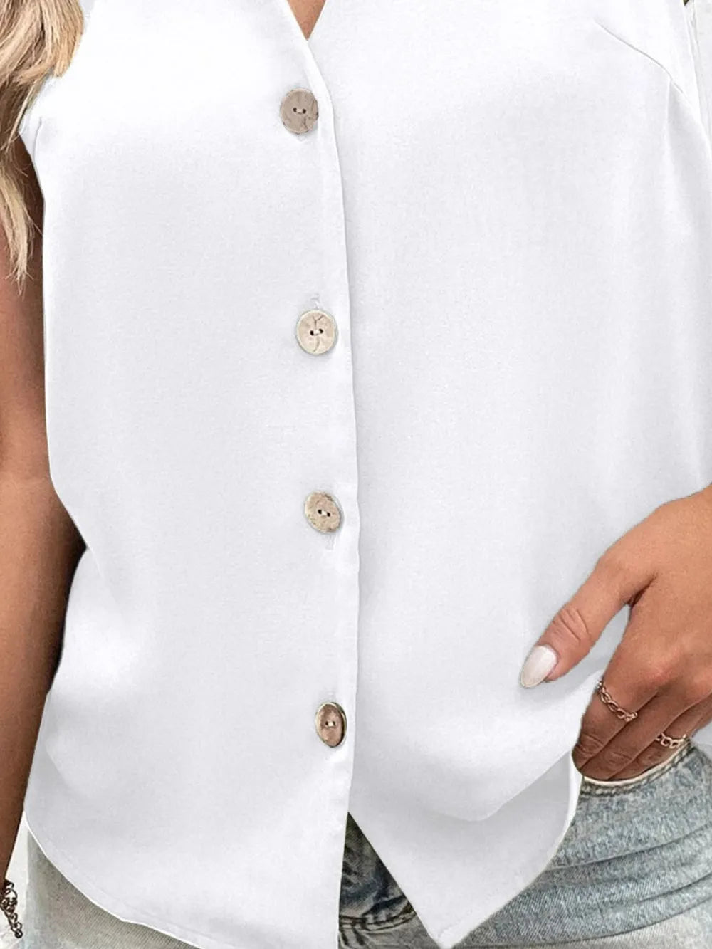 Tank Top, Johnny Collar Button Down - In Style Chics Boutique 