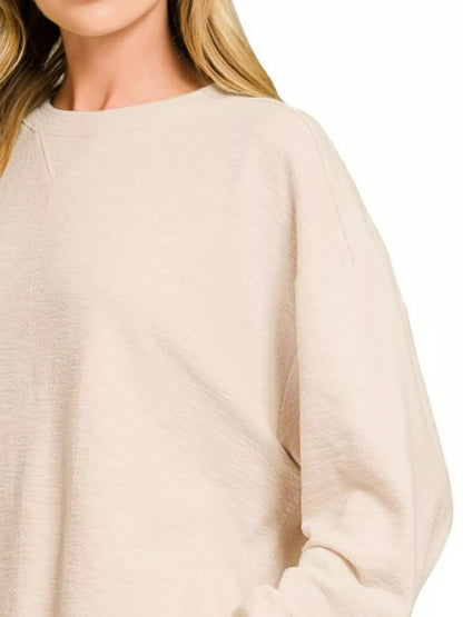 Slub Long Sleeve Top and Shorts Set at In Style Chics Boutique 