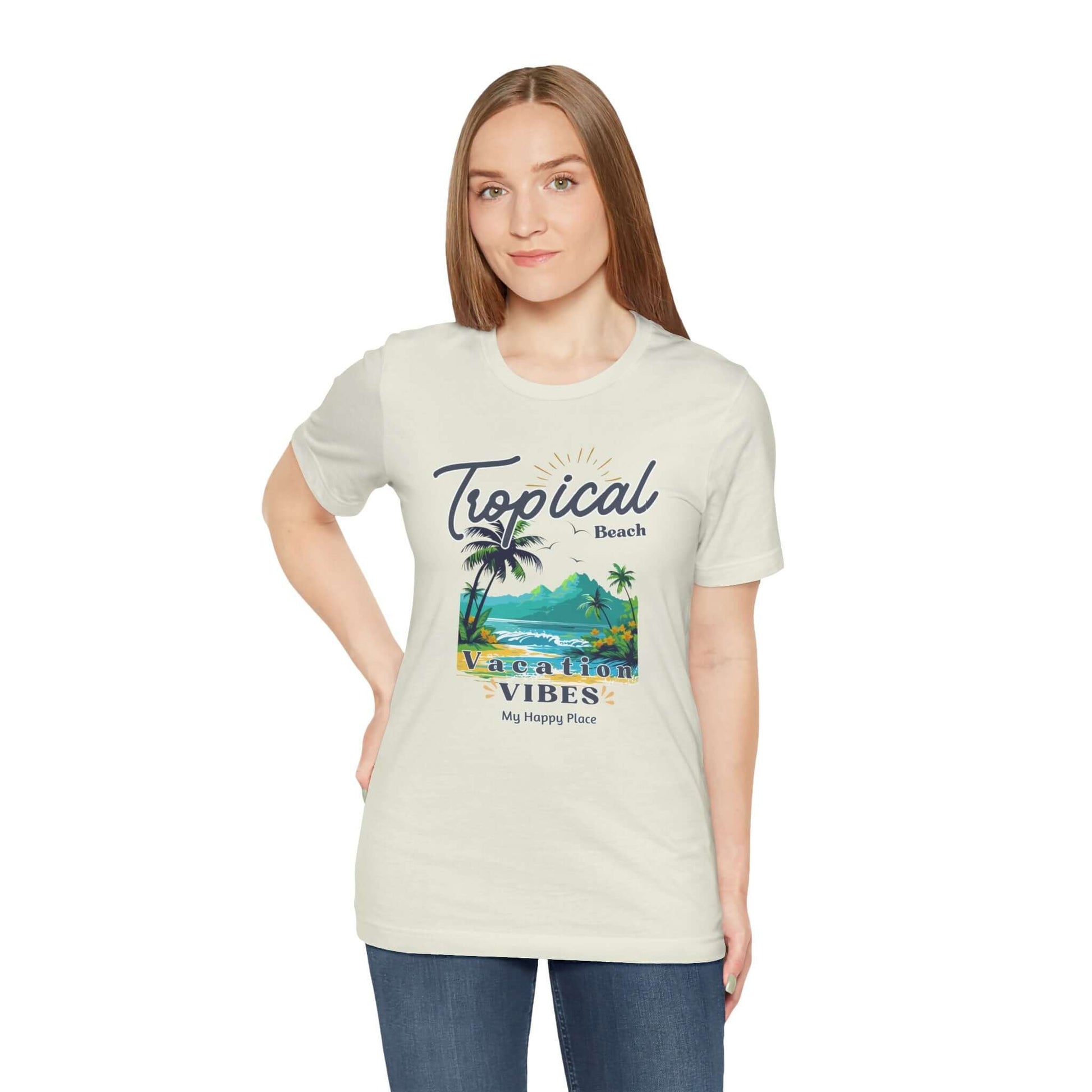 Tropical Tee - Happy Place Vacation Vibes T-Shirt - Obsession Expressions by In Style Chics Boutique Cute Graphic T-shirts 