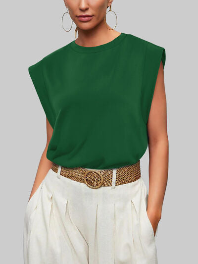 Cap Sleeve T-Shirt, Round Neck  - In Style Chics Boutique 