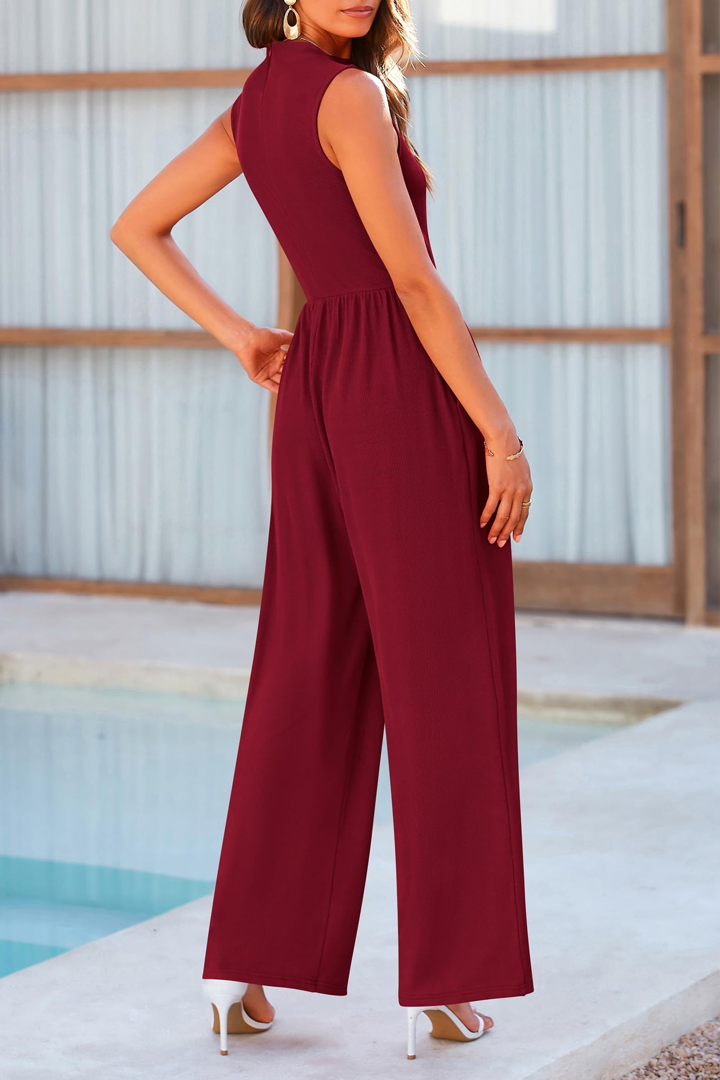 Mock Neck Sleeveless Wide Leg Jumpsuit - More Colors! - In Style Chics Boutique LLC