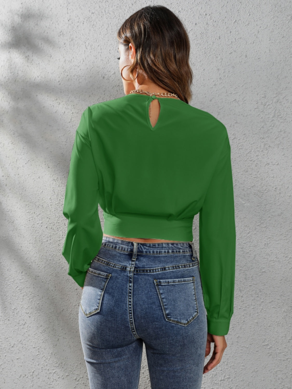 Round Neck Long Sleeve Blouse - In Style Chics Boutique LLC