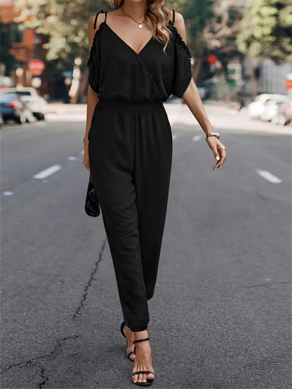 Surplice Tied Spaghetti Strap Jumpsuit - In Style Chics Boutique 