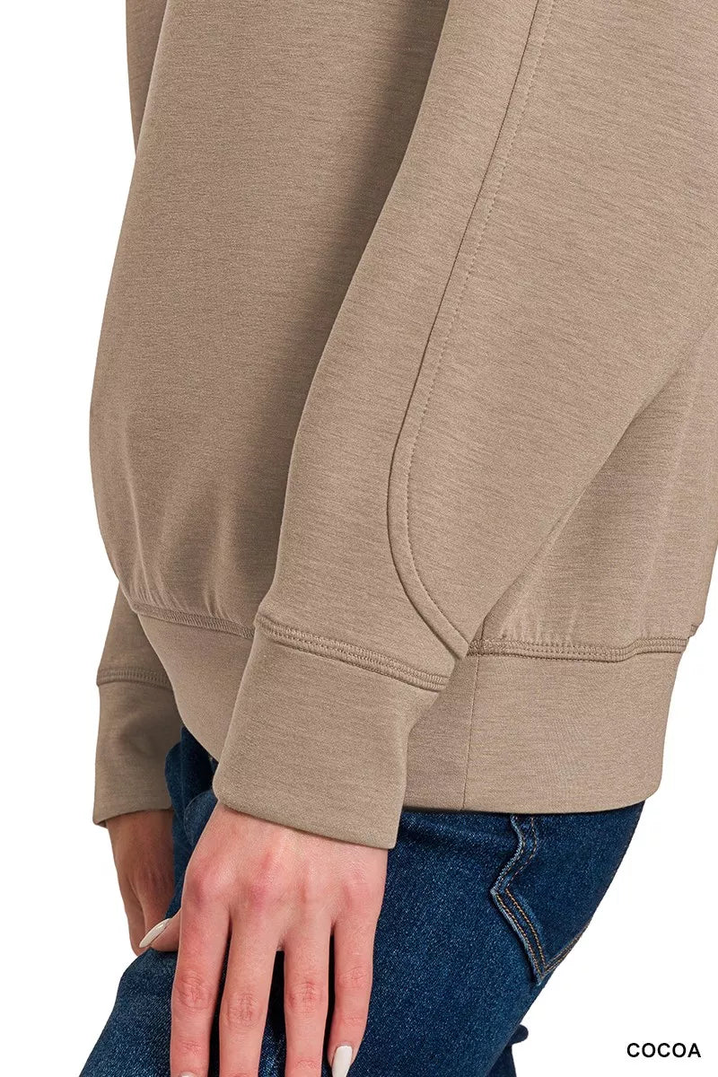 Zenana Scuba Round Neck Sweatshirt