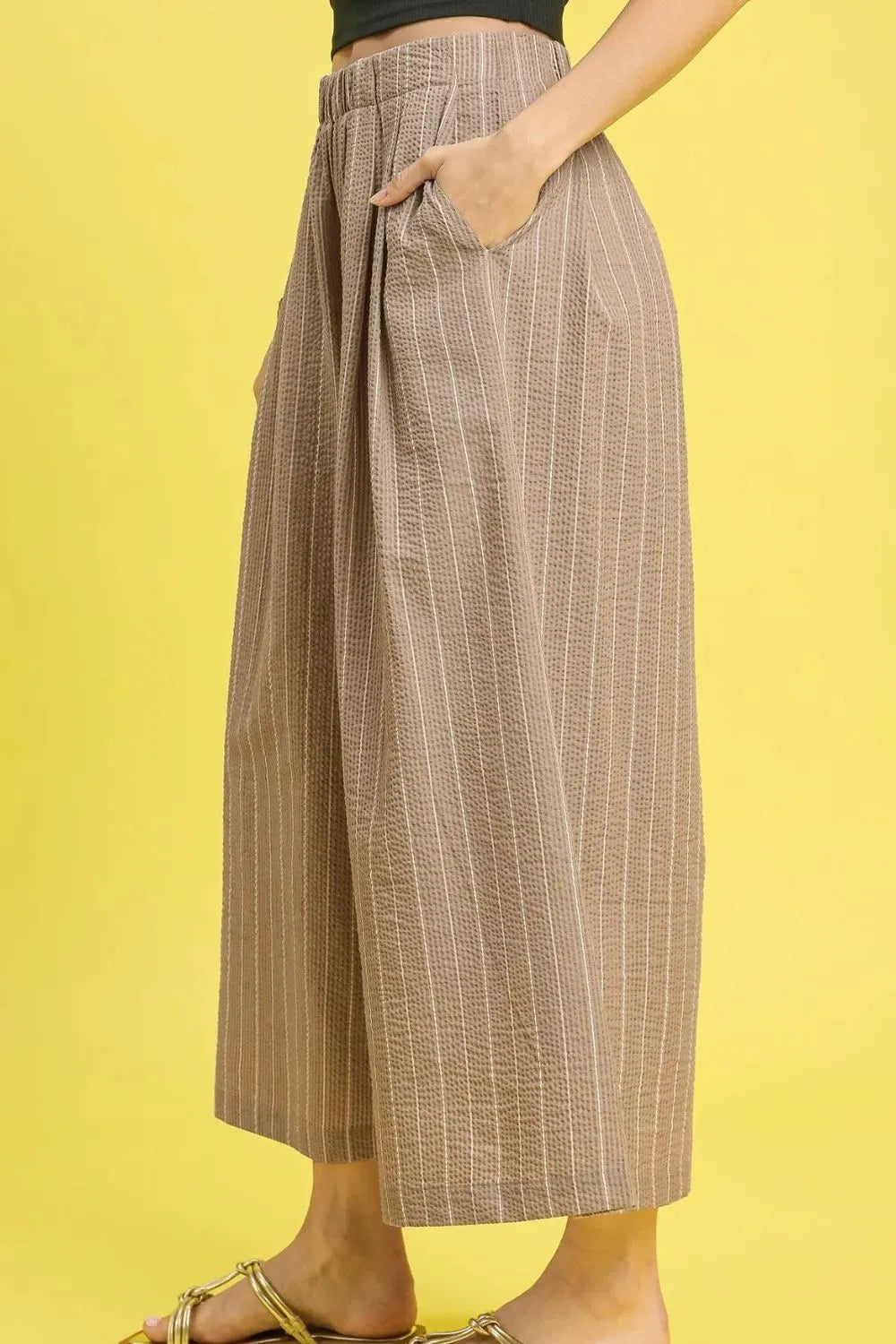 Pinstripe Crop Palazzo Pants - In Style Chics Boutique 
