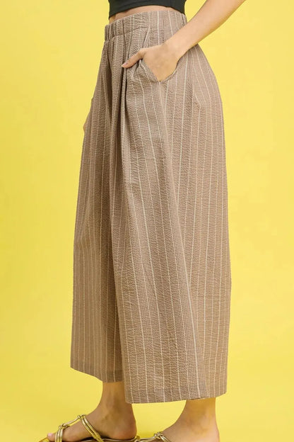Pinstripe Crop Palazzo Pants - In Style Chics Boutique 
