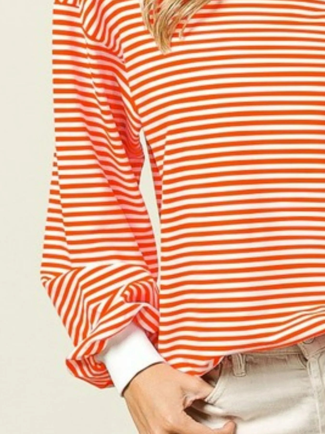 French Terry Stripe Long Sleeve Sweatshirt at In Style Chics Boutique 