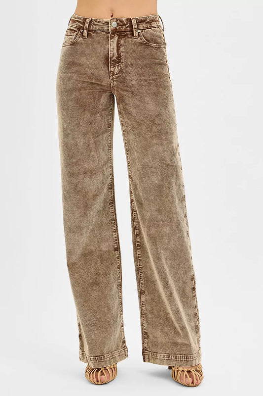 RISEN High Rise Wide Leg Corduroy Jeans at In Style Chics Boutique 