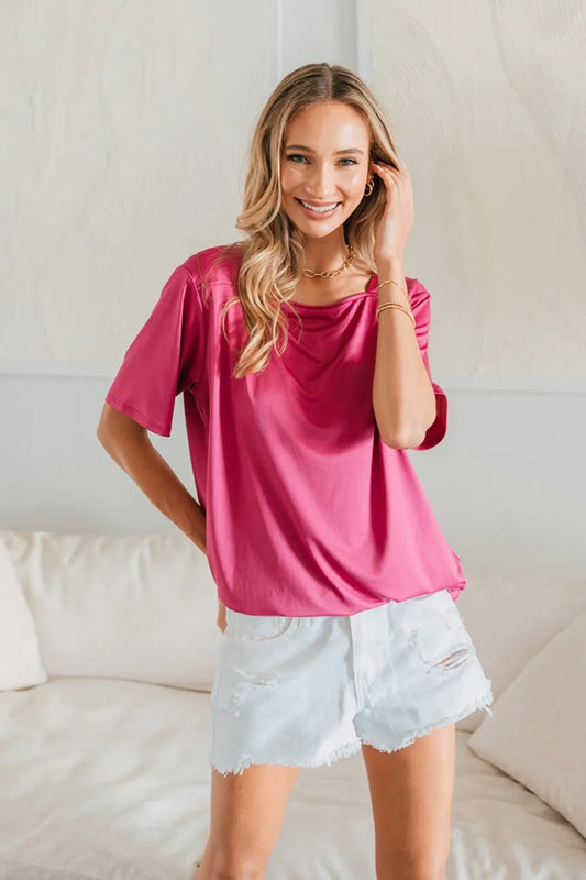 Square Neck Short Sleeve Top - In Style Chics Boutique Women's Juniors Plus Size Clothes 