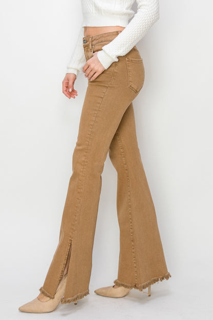 RISEN Bailey Full Size High Waist Side Slit Flare Jeans - In Style Chics Boutique LLC