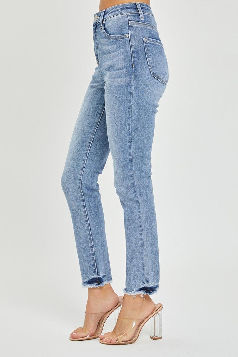 RISEN Full Size High Rise Frayed Hem Skinny Jeans - In Style Chics Boutique LLC