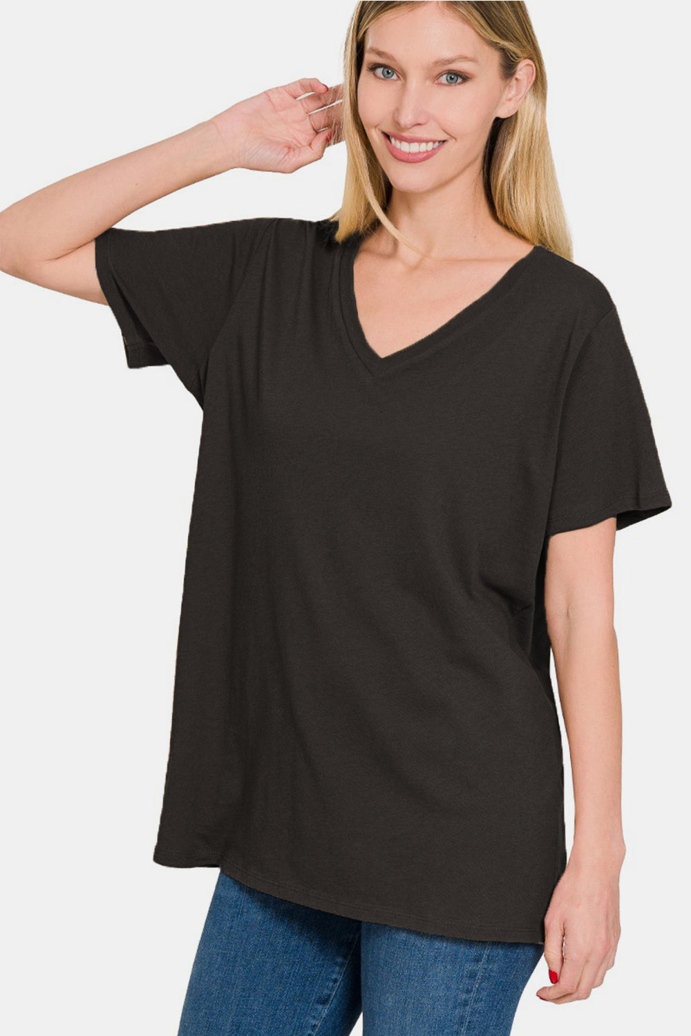 Zenana Full Size V-Neck Short Sleeve T-Shirt - In Style Chics Boutique LLC