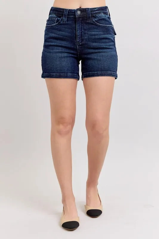 Judy Blue High Waist Back Flap Pocket Denim Shorts - In Style Chics Boutique Women's Juniors Apparel Online