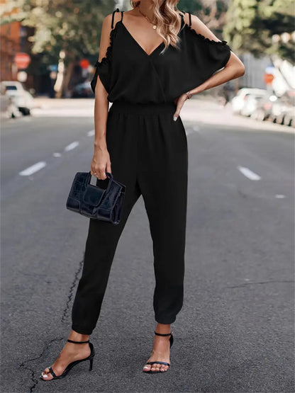 Surplice Tied Spaghetti Strap Jumpsuit - In Style Chics Boutique 