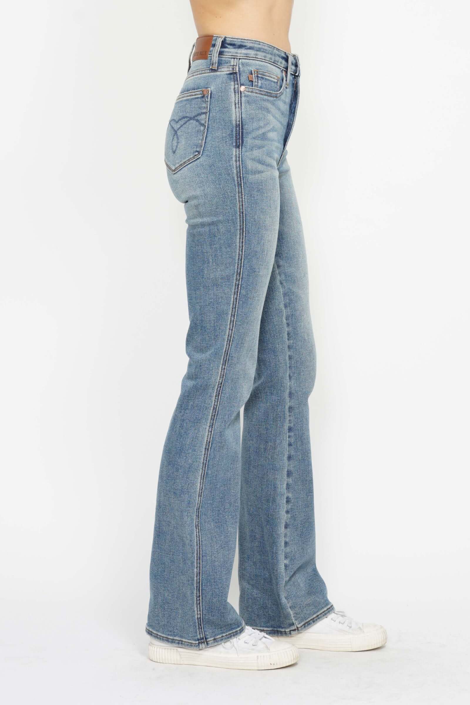 Judy Blue Tummy Control Back Embroidered Pocket Bootcut Jeans - Short Inseam - Petite - In Style Chics Boutique Women's Juniors Plus Size Apparel Online 