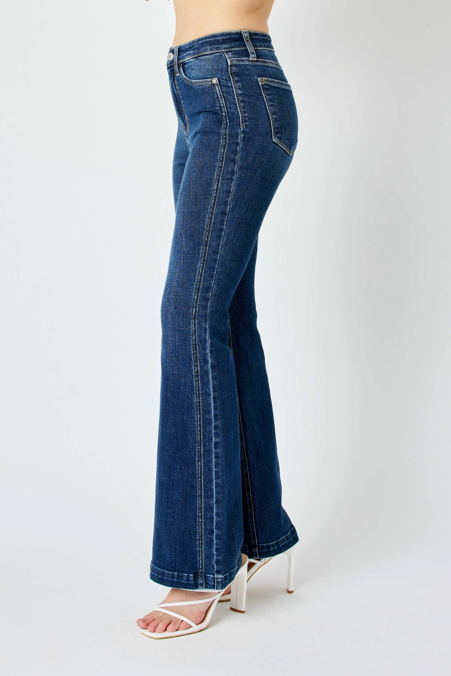 Judy Blue High Waist Angled Side Seam Flare Jeans - In Style Chics Boutique 