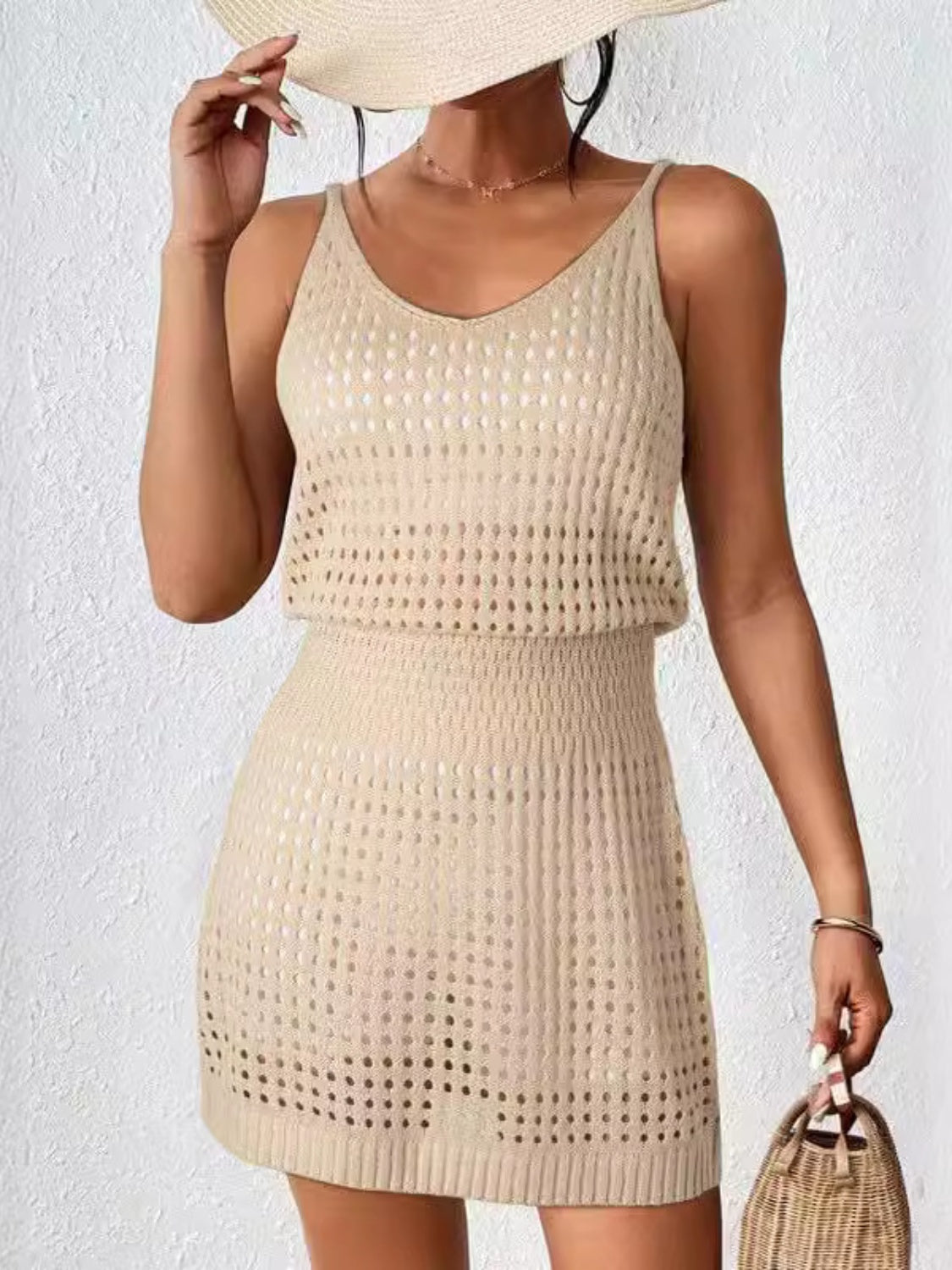 Openwork V-Neck Sleeveless Cover Up Dress - More Colors! - In Style Chics Boutique LLC