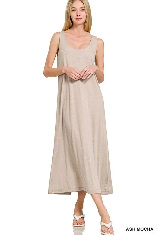 French Terry Twisted Strap Midi Dress - Summer Clothes for Women - In Style Chics Boutique Women's Juniors Apparel Online 