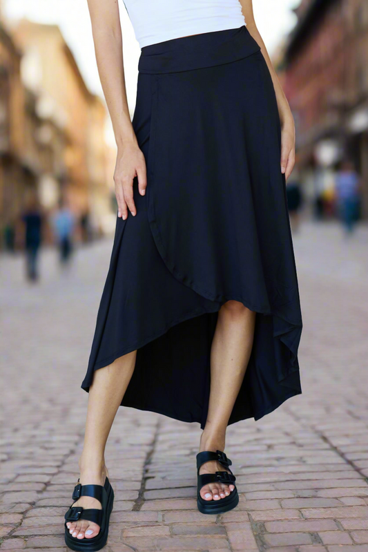 Ninexis First Choice High Waisted Flare Maxi Skirt in Black - In Style Chics Boutique LLC