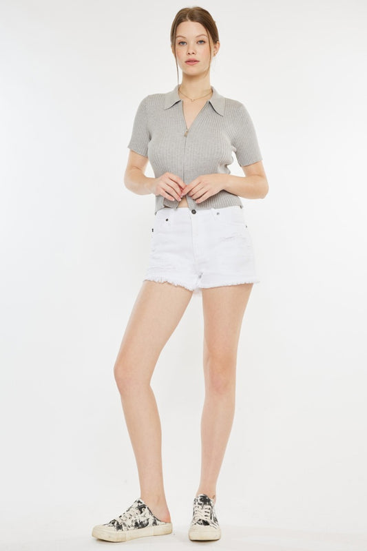 Kancan Raw Hem Distressed Denim Shorts - In Style Chics Boutique LLC