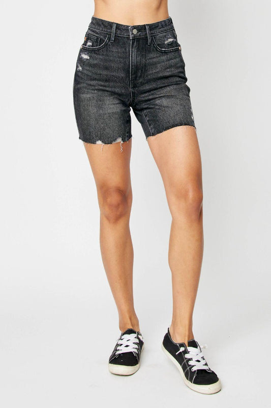 Judy Blue Full Size High Waist Tummy Control Denim Shorts - In Style Chics Boutique LLC