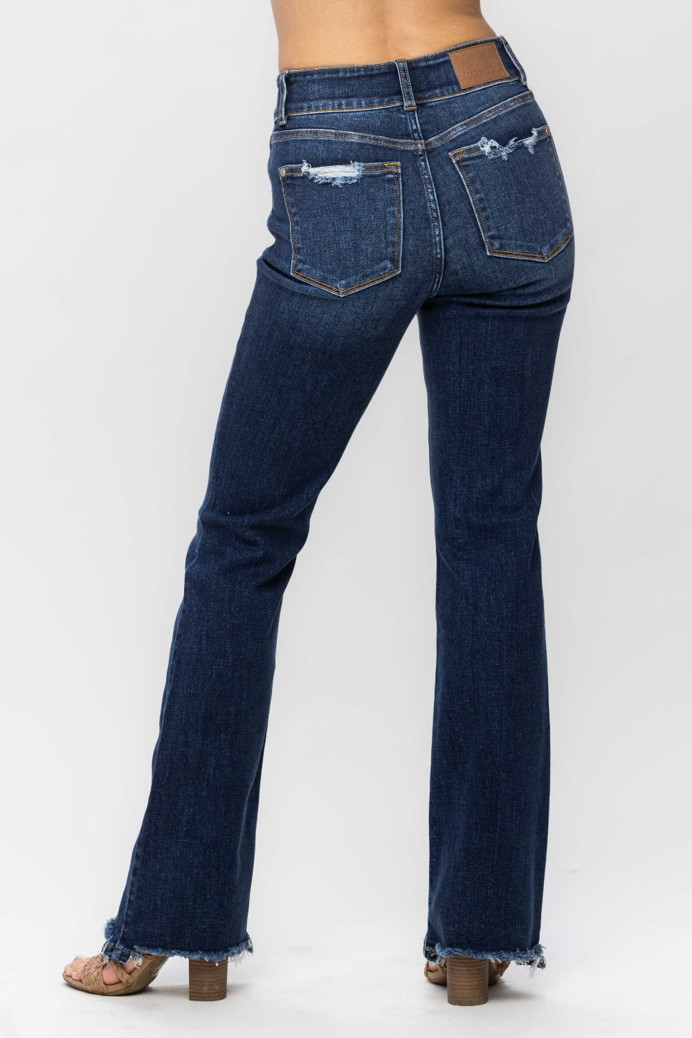 Judy Blue Full Size Frayed Hem Bootcut Jeans - In Style Chics Boutique LLC