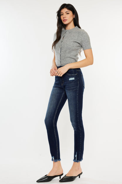 Kancan Full Size Cat's Whiskers Raw Hem High Waist Jeans - In Style Chics Boutique LLC