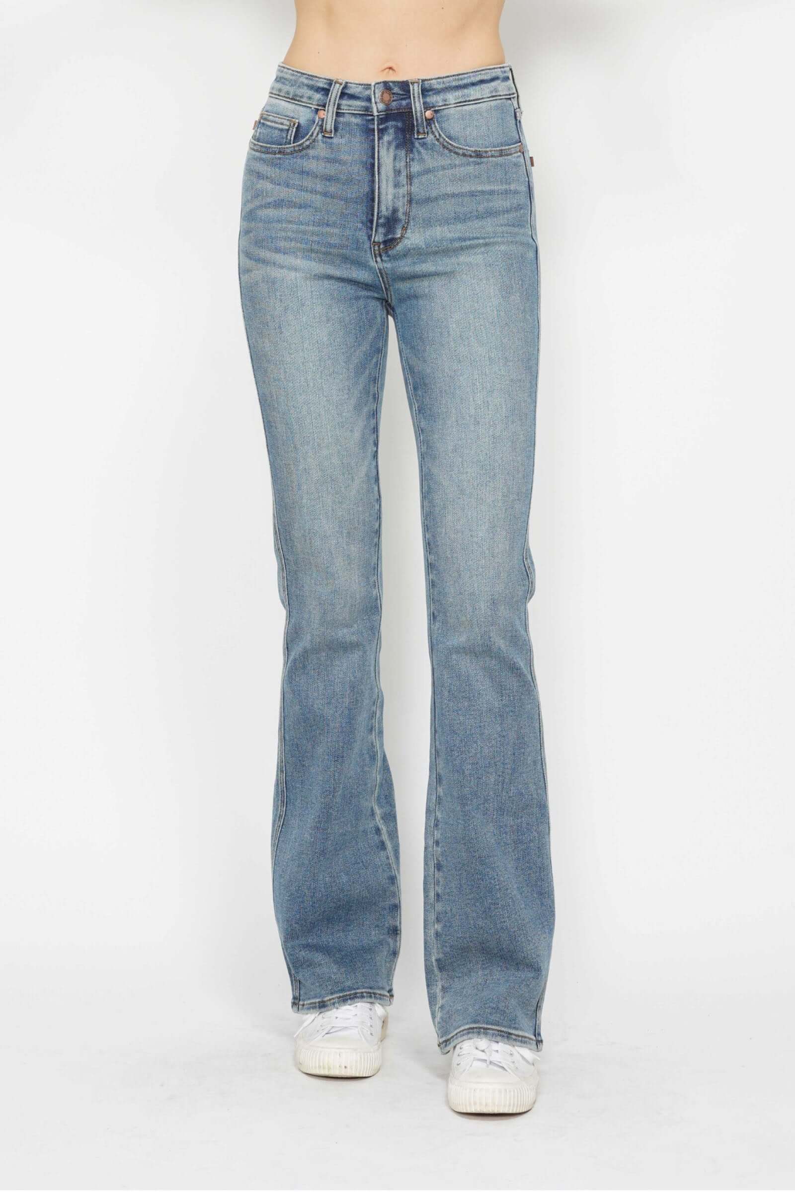 Judy Blue Tummy Control Back Embroidered Pocket Bootcut Jeans - Short Inseam - Petite - In Style Chics Boutique Women's Juniors Plus Size Apparel Online 