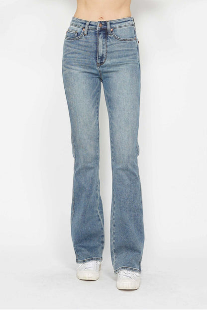 Judy Blue Tummy Control Back Embroidered Pocket Bootcut Jeans - Short Inseam - Petite - In Style Chics Boutique Women's Juniors Plus Size Apparel Online 