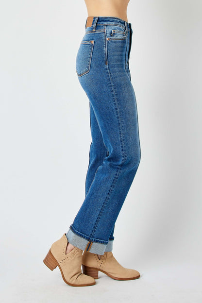 Judy Blue Full Size High Waist Front Seam Detail Straight Jeans - In Style Chics Boutique LLC