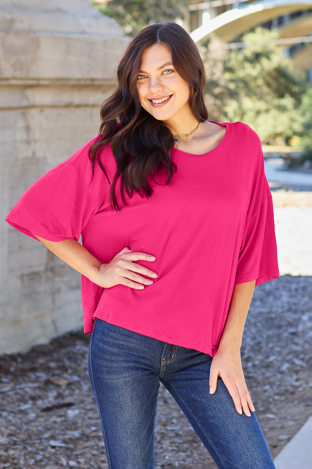 Basic Bae Full Size Round Neck Drop Shoulder T-Shirt - More Colors! - In Style Chics Boutique LLC