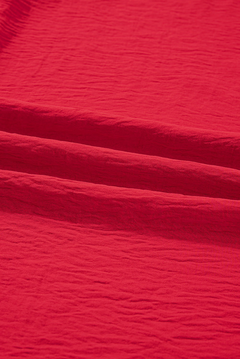 Fiery Red Plus Size Shirred Cuff Dolman Oversized Tunic Blouse