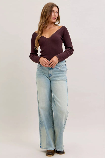 Judy Blue High Waist Column Straight Jeans – Light Wash, Comfort Stretch